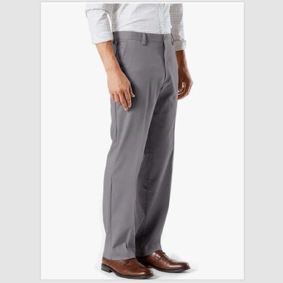 DOCKERS Men's Classic Fit Easy Khaki Pants Flat Front 48 x 34" - Burma Grey NWT - Picture 4 of 8